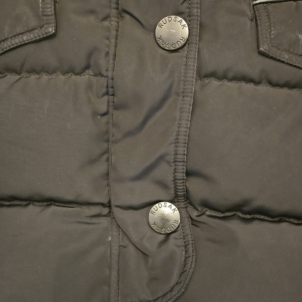 RUDSAK Black Puffer Jacket with Faux Fur Hood Sz XS - Picture 4 of 14